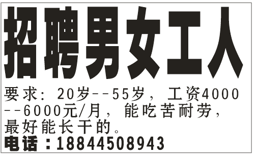 招聘男女工人
